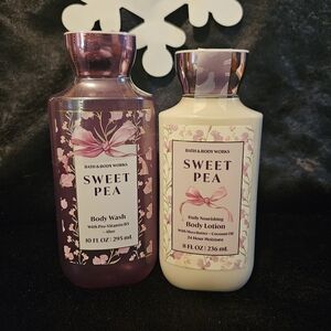 NWT Bath and Body Works Sweet Pea Set - Pink and White